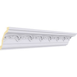 Ekena Millwork - MLD03X04X05LI - Endurathane Lisbon Crown Moulding, 3 3/8"H x 3 1/2"P x 4 7/8"F x 94 1/2"L, Factory Primed