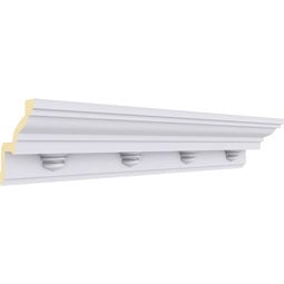 Ekena Millwork - MLD03X03X05NO - Endurathane Nouveau Crown Moulding, 3 1/2"H x 3 1/2"P x 5"F x 94 1/2"L, Factory Primed