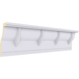 Ekena Millwork - MLD05X02X05DC - Endurathane Deco Crown Moulding, 4 3/4"H x 2 3/8"P x 5 1/4"F x 94 1/2"L, Factory Primed