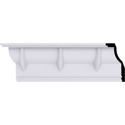 Ekena Millwork - MLD05X02X05DC - Endurathane Deco Crown Moulding, 4 3/4"H x 2 3/8"P x 5 1/4"F x 94 1/2"L, Factory Primed