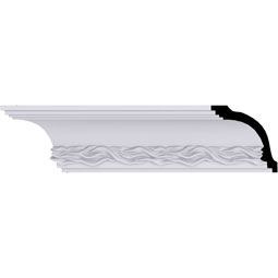 Ekena Millwork - MLD04X04X05BQ - Endurathane Baroque Crown Moulding, 3 3/4"H x 3 3/4"P x 5 1/4"F x 94 1/2"L, Factory Primed