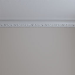 Ekena Millwork - MLD04X04X05BQ - Endurathane Baroque Crown Moulding, 3 3/4"H x 3 3/4"P x 5 1/4"F x 94 1/2"L, Factory Primed