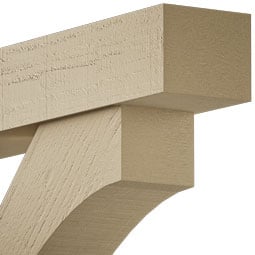 Ekena Millwork - BKTUROIMP44 - Timberthane Rough Cedar Faux Wood Imperial Block Bracket w/ Offset Brace