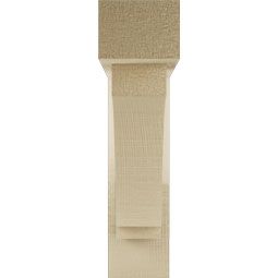 Ekena Millwork - BKTUR0352X14X14IMP05RCPR - Timberthane Faux Wood Imperial Style Bracket w/ Offset Brace, Block Ends, 3 1/2"W x 14"D x 14"H, Primed Tan