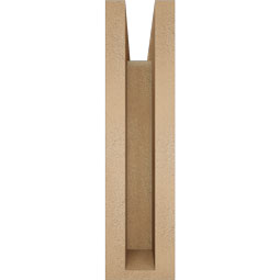 Ekena Millwork - BKTUR0352X14X14IMP05RCPR - Timberthane Faux Wood Imperial Style Bracket w/ Offset Brace, Block Ends, 3 1/2"W x 14"D x 14"H, Primed Tan