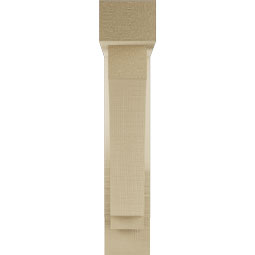 Ekena Millwork - BKTUR0352X14X18IMP05RCPR - Timberthane Faux Wood Imperial Style Bracket w/ Offset Brace, Block Ends, 3 1/2"W x 14"D x 18"H, Primed Tan