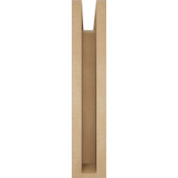 Ekena Millwork - BKTUR0352X14X18IMP05RCPR - Timberthane Faux Wood Imperial Style Bracket w/ Offset Brace, Block Ends, 3 1/2"W x 14"D x 18"H, Primed Tan