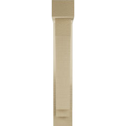 Ekena Millwork - BKTUR0352X14X22IMP05RCPR - Timberthane Faux Wood Imperial Style Bracket w/ Offset Brace, Block Ends, 3 1/2"W x 14"D x 22"H, Primed Tan