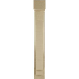 Ekena Millwork - BKTUR0352X14X26IMP05RCPR - Timberthane Faux Wood Imperial Style Bracket w/ Offset Brace, Block Ends, 3 1/2"W x 14"D x 26"H, Primed Tan