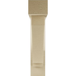 Ekena Millwork - BKTUR0352X16X16IMP05RCPR - Timberthane Faux Wood Imperial Style Bracket w/ Offset Brace, Block Ends, 3 1/2"W x 16"D x 16"H, Primed Tan