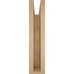 Ekena Millwork - BKTUR0352X16X16IMP05RCPR - Timberthane Faux Wood Imperial Style Bracket w/ Offset Brace, Block Ends, 3 1/2"W x 16"D x 16"H, Primed Tan