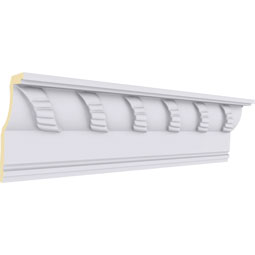 Ekena Millwork - MLD05X02X05AN - Endurathane Anise Crown Moulding, 4 3/4"H x 2 3/8"P x 5 1/4"F x 94 1/2"L, Factory Primed