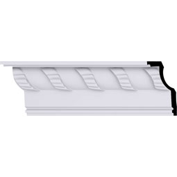 Ekena Millwork - MLD05X02X05AN - Endurathane Anise Crown Moulding, 4 3/4"H x 2 3/8"P x 5 1/4"F x 94 1/2"L, Factory Primed