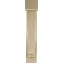 Ekena Millwork - BKTUR0352X16X20IMP05RCPR - Timberthane Faux Wood Imperial Style Bracket w/ Offset Brace, Block Ends, 3 1/2"W x 16"D x 20"H, Primed Tan
