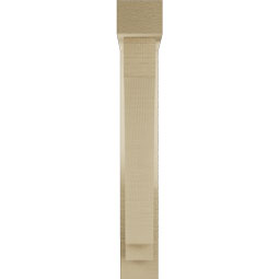 Ekena Millwork - BKTUR0352X16X24IMP05RCPR - Timberthane Faux Wood Imperial Style Bracket w/ Offset Brace, Block Ends, 3 1/2"W x 16"D x 24"H, Primed Tan