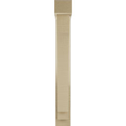 Ekena Millwork - BKTUR0352X16X28IMP05RCPR - Timberthane Faux Wood Imperial Style Bracket w/ Offset Brace, Block Ends, 3 1/2"W x 16"D x 28"H, Primed Tan