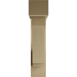 Ekena Millwork - BKTUROIMP44 - Timberthane Rough Cedar Faux Wood Imperial Block Bracket w/ Offset Brace