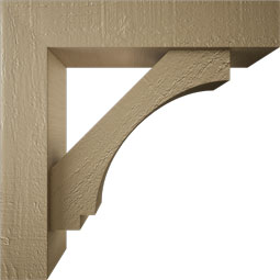 Ekena Millwork - BKTUROIMP44 - Timberthane Rough Cedar Faux Wood Imperial Block Bracket w/ Offset Brace