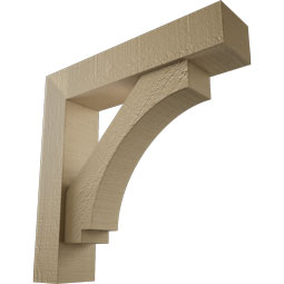 Ekena Millwork - BKTUROIMP44 - Timberthane Rough Cedar Faux Wood Imperial Block Bracket w/ Offset Brace