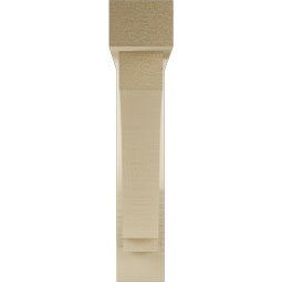 Ekena Millwork - BKTUR0352X18X18IMP05RCPR - Timberthane Faux Wood Imperial Style Bracket w/ Offset Brace, Block Ends, 3 1/2"W x 18"D x 18"H, Primed Tan