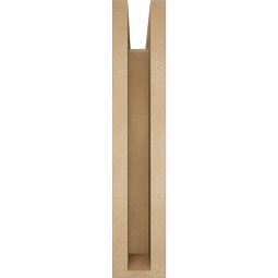 Ekena Millwork - BKTUR0352X18X18IMP05RCPR - Timberthane Faux Wood Imperial Style Bracket w/ Offset Brace, Block Ends, 3 1/2"W x 18"D x 18"H, Primed Tan