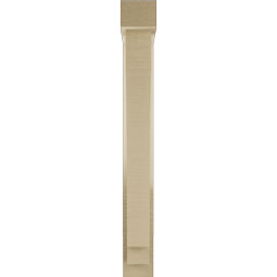 Ekena Millwork - BKTUR0352X18X30IMP05RCPR - Timberthane Faux Wood Imperial Style Bracket w/ Offset Brace, Block Ends, 3 1/2"W x 18"D x 30"H, Primed Tan
