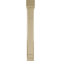 Ekena Millwork - BKTUR0352X20X28IMP05RCPR - Timberthane Faux Wood Imperial Style Bracket w/ Offset Brace, Block Ends, 3 1/2"W x 20"D x 28"H, Primed Tan