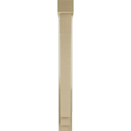 Ekena Millwork - BKTUR0352X20X32IMP05RCPR - Timberthane Faux Wood Imperial Style Bracket w/ Offset Brace, Block Ends, 3 1/2"W x 20"D x 32"H, Primed Tan
