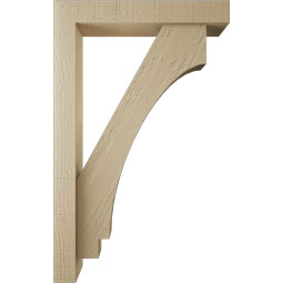Ekena Millwork - BKTUR0352X20X32IMP05RCPR - Timberthane Faux Wood Imperial Style Bracket w/ Offset Brace, Block Ends, 3 1/2"W x 20"D x 32"H, Primed Tan