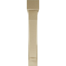 Ekena Millwork - BKTUR0352X22X22IMP05RCPR - Timberthane Faux Wood Imperial Style Bracket w/ Offset Brace, Block Ends, 3 1/2"W x 22"D x 22"H, Primed Tan