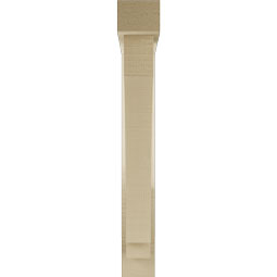 Ekena Millwork - BKTUR0352X22X26IMP05RCPR - Timberthane Faux Wood Imperial Style Bracket w/ Offset Brace, Block Ends, 3 1/2"W x 22"D x 26"H, Primed Tan