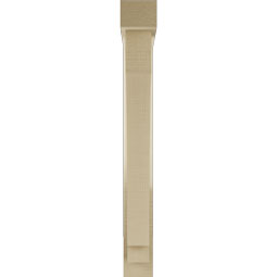 Ekena Millwork - BKTUR0352X22X30IMP05RCPR - Timberthane Faux Wood Imperial Style Bracket w/ Offset Brace, Block Ends, 3 1/2"W x 22"D x 30"H, Primed Tan