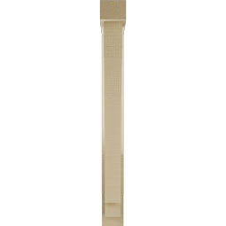 Ekena Millwork - BKTUR0352X22X34IMP05RCPR - Timberthane Faux Wood Imperial Style Bracket w/ Offset Brace, Block Ends, 3 1/2"W x 22"D x 34"H, Primed Tan
