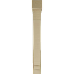 Ekena Millwork - BKTUR0352X24X28IMP05RCPR - Timberthane Faux Wood Imperial Style Bracket w/ Offset Brace, Block Ends, 3 1/2"W x 24"D x 28"H, Primed Tan