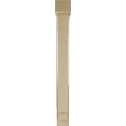 Ekena Millwork - BKTUR0352X24X32IMP05RCPR - Timberthane Faux Wood Imperial Style Bracket w/ Offset Brace, Block Ends, 3 1/2"W x 24"D x 32"H, Primed Tan