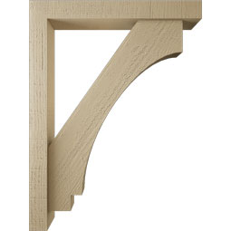Ekena Millwork - BKTUR0352X24X32IMP05RCPR - Timberthane Faux Wood Imperial Style Bracket w/ Offset Brace, Block Ends, 3 1/2"W x 24"D x 32"H, Primed Tan