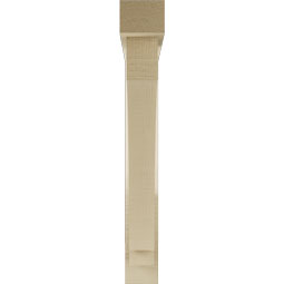 Ekena Millwork - BKTUR0352X26X26IMP05RCPR - Timberthane Faux Wood Imperial Style Bracket w/ Offset Brace, Block Ends, 3 1/2"W x 26"D x 26"H, Primed Tan