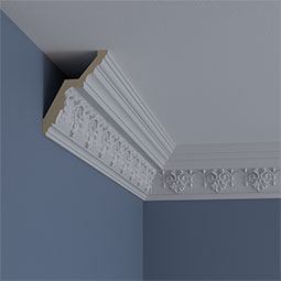Ekena Millwork - MLD05X04X06HA - Endurathane Hampshire Crown Moulding, 4 1/2"H x 3 1/2"P x 5 3/4"F x 94 1/2"L, Factory Primed