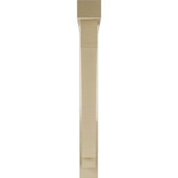 Ekena Millwork - BKTUR0352X26X30IMP05RCPR - Timberthane Faux Wood Imperial Style Bracket w/ Offset Brace, Block Ends, 3 1/2"W x 26"D x 30"H, Primed Tan