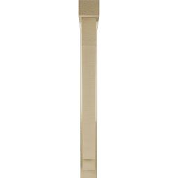 Ekena Millwork - BKTUR0352X26X34IMP05RCPR - Timberthane Faux Wood Imperial Style Bracket w/ Offset Brace, Block Ends, 3 1/2"W x 26"D x 34"H, Primed Tan