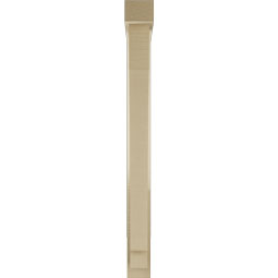 Ekena Millwork - BKTUR0352X26X38IMP05RCPR - Timberthane Faux Wood Imperial Style Bracket w/ Offset Brace, Block Ends, 3 1/2"W x 26"D x 38"H, Primed Tan