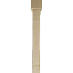 Ekena Millwork - BKTUR0352X28X28IMP05RCPR - Timberthane Faux Wood Imperial Style Bracket w/ Offset Brace, Block Ends, 3 1/2"W x 28"D x 28"H, Primed Tan