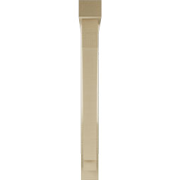 Ekena Millwork - BKTUR0352X28X32IMP05RCPR - Timberthane Faux Wood Imperial Style Bracket w/ Offset Brace, Block Ends, 3 1/2"W x 28"D x 32"H, Primed Tan
