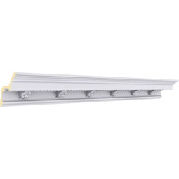 Ekena Millwork - MLD04X05X07CO - Endurathane Cole Crown Moulding, 4 1/8"H x 5"P x 6 1/2"F x 94 1/2"L, Factory Primed