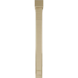 Ekena Millwork - BKTUR0352X28X36IMP05RCPR - Timberthane Faux Wood Imperial Style Bracket w/ Offset Brace, Block Ends, 3 1/2"W x 28"D x 36"H, Primed Tan