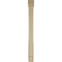 Ekena Millwork - BKTUR0352X28X40IMP05RCPR - Timberthane Faux Wood Imperial Style Bracket w/ Offset Brace, Block Ends, 3 1/2"W x 28"D x 40"H, Primed Tan