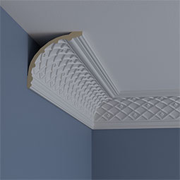 Ekena Millwork - MLD05X05X06BR - Endurathane Brightton Crown Moulding, 4 5/8"H x 4 5/8"P x 6 1/2"F x 94 1/2"L, Factory Primed