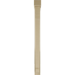 Ekena Millwork - BKTUR0352X30X42IMP05RCPR - Timberthane Faux Wood Imperial Style Bracket w/ Offset Brace, Block Ends, 3 1/2"W x 30"D x 42"H, Primed Tan