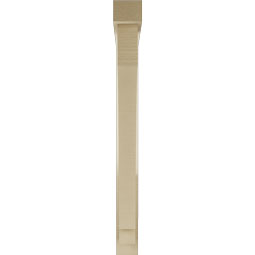 Ekena Millwork - BKTUR0352X32X36IMP05RCPR - Timberthane Faux Wood Imperial Style Bracket w/ Offset Brace, Block Ends, 3 1/2"W x 32"D x 36"H, Primed Tan