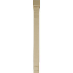 Ekena Millwork - BKTUR0352X32X40IMP05RCPR - Timberthane Faux Wood Imperial Style Bracket w/ Offset Brace, Block Ends, 3 1/2"W x 32"D x 40"H, Primed Tan